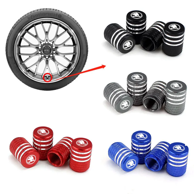 

Car Wheel Tire Valve Caps Tyre Rim Stem Covers Airdust Waterproof for Skoda octavia 2 FABLA kamiq karoq kodiaq rapld super virs