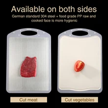 Антипригарная Антибактериальная разделочная доска из нержавеющей стали для дома, двухсторонняя гладкая поверхность, легко чистится, матовая