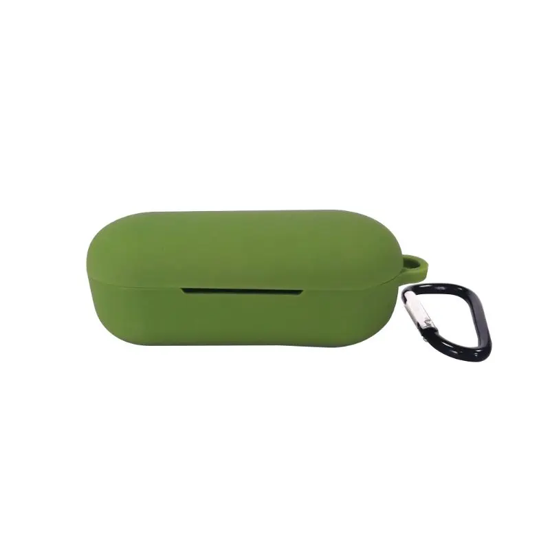 Силиконовый защитный чехол с карабином для FreeBuds Lite/Flypods Lite qyh - Цвет: Зеленый