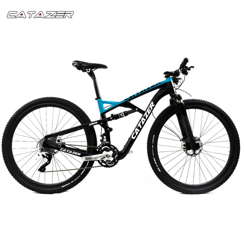 CATAZER Carbon Mountain font b Bike b font 27 5er Suspension Frame 20 30 Speeds Profession