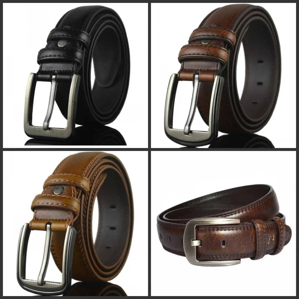 

Hot Men's belt leather belt men pin buckle cow genuine leather belts for men 110~130cm high quality mens belt cinturones hombre