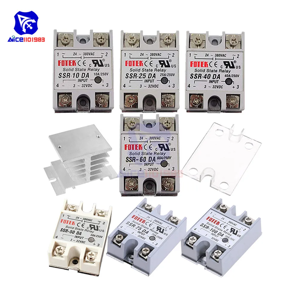 Твердотельное реле diymore SSR 10DA/25DA/40DA/50DA/60DA/75DA/100DA защитная крышка для радиатора