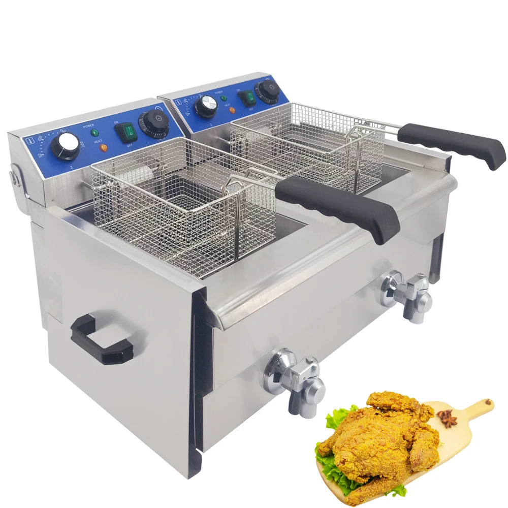 

New Upgrade Electric Deep Fryer Commercial Stainless Steel Smokeless Chips Frying Oven For Kitchen Deep Frying Pan