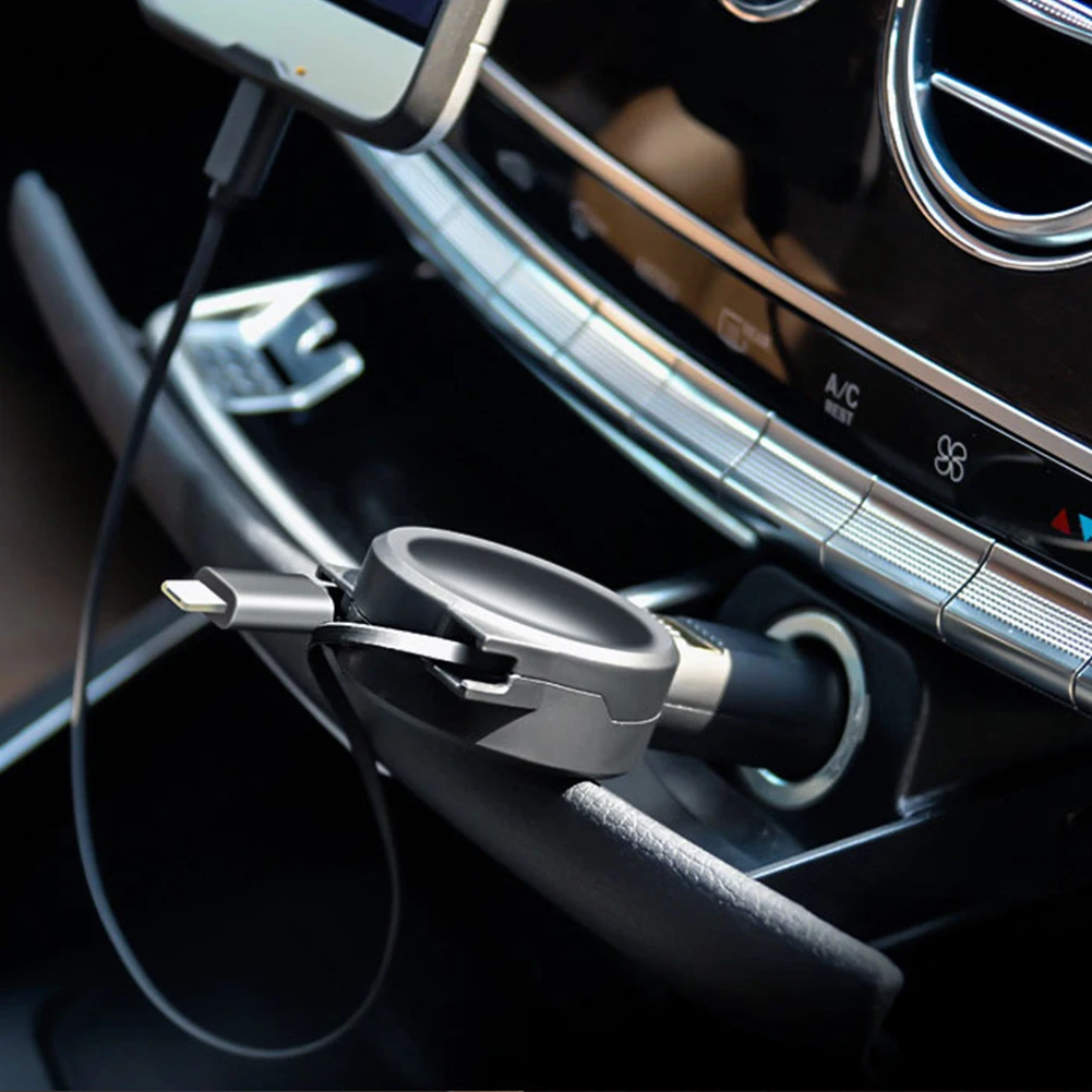 USB зарядное устройство аксессуары для телефонов Быстрая зарядка портативный автомобильный адаптер для зарядки Выдвижной Micro-USB Lightning type-C зарядный кабель