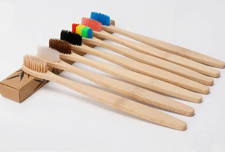 

1000 pcs new mixed color bamboo toothbrush Eco Friendly wooden Tooth Brush Soft bristle Tip Charcoal adults oral care toothbrush