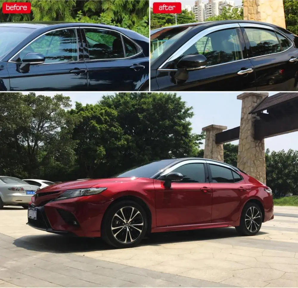 

ABS Chrome Window Visor Vent Shades Sun Rain Guard accessories for TOYOTA corolla YARIS CAMRY 2012 2013-2018 2019 car styling