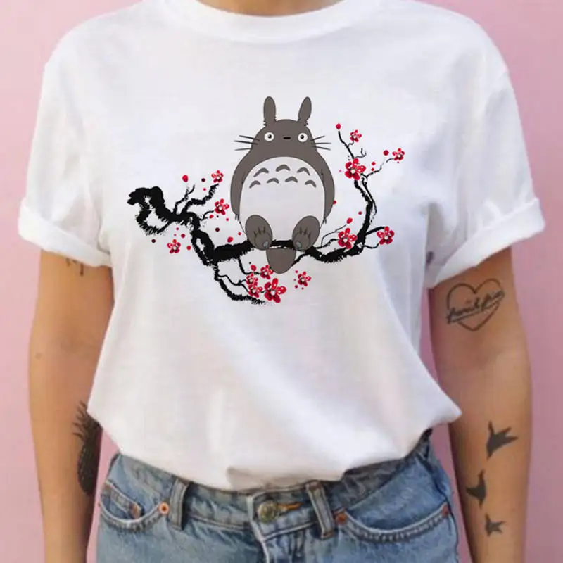 Hayao Harajuku T Shirt Women Studio Ghibli Totoro Miyazaki Ullzang Graphic T-shirt Funny Cartoon Tshirt 90s Anime Top Tee Female