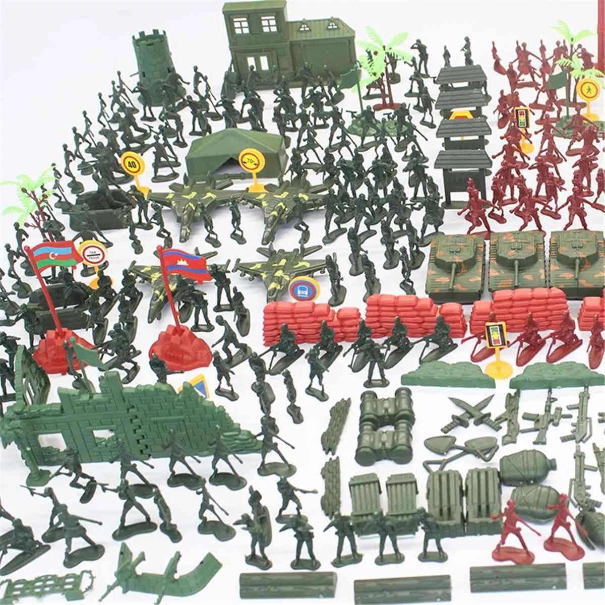 330 шт./компл. военный Пластик Модель Набор для игры игрушка армии Для мужчин цифры и аксессуары декора подарок модели игрушки для детей