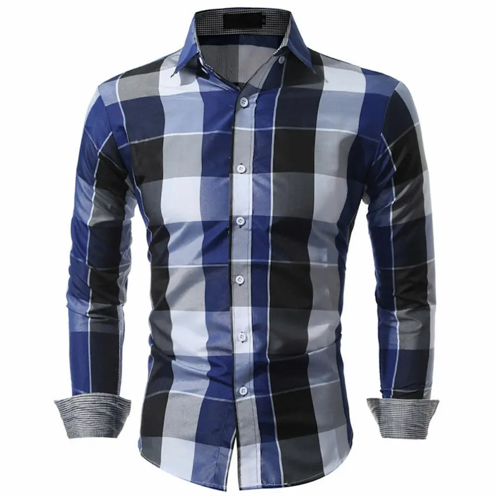 Men Flannel Plaid Shirt Cotton Spring Autumn Casual Long Sleeve Shirt Soft Comfort Slim Fit Styles Brand Man Plus Size