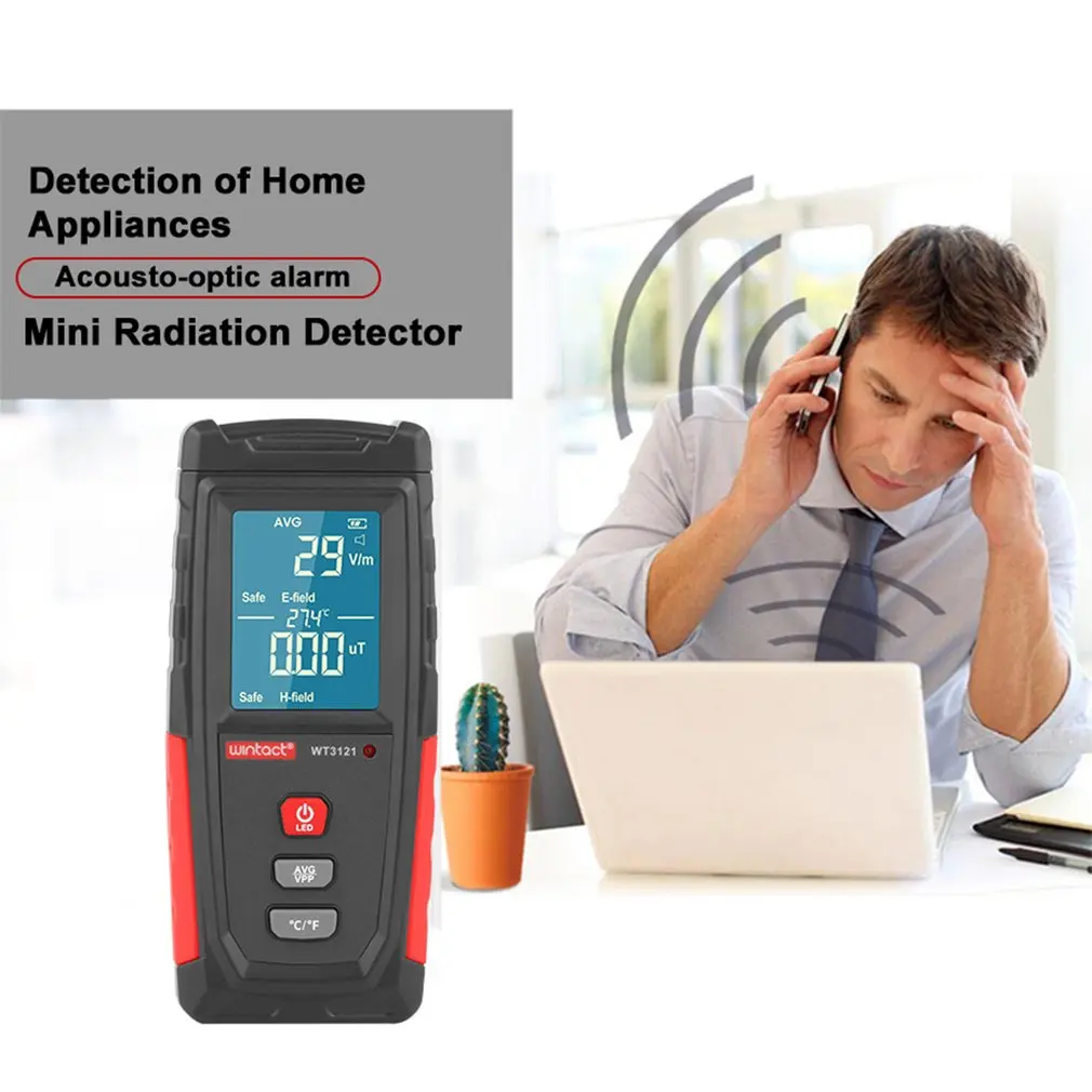 Goedkoop WT3121 Handheld Digital LCD EMF Meter Elektromagnetische Straling Tester Elektrische Veld Magnetisch Veld Dosimeter Detector