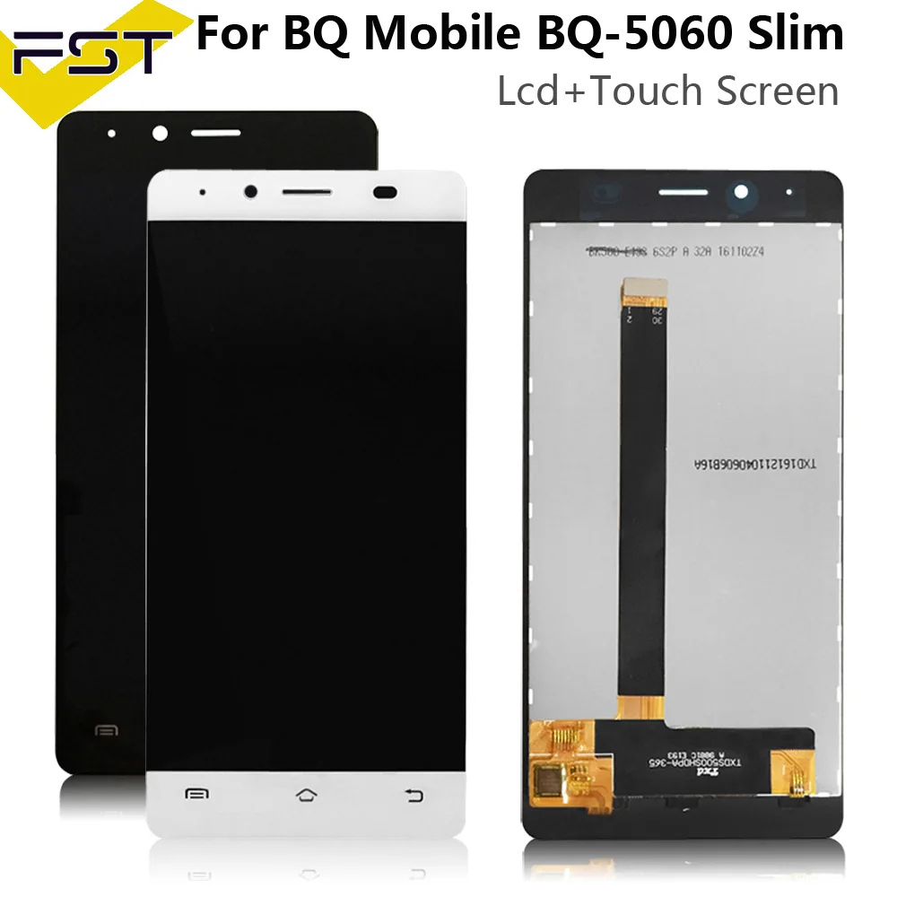 Tanie Wysokiej jakości testowane dobrze dla BQ BQS 5060 BQS 5060 cienki ekran LCD + montaż digitizera ekranu dotykowego + darmowe narzędzie dla BQ S 5060 LCD