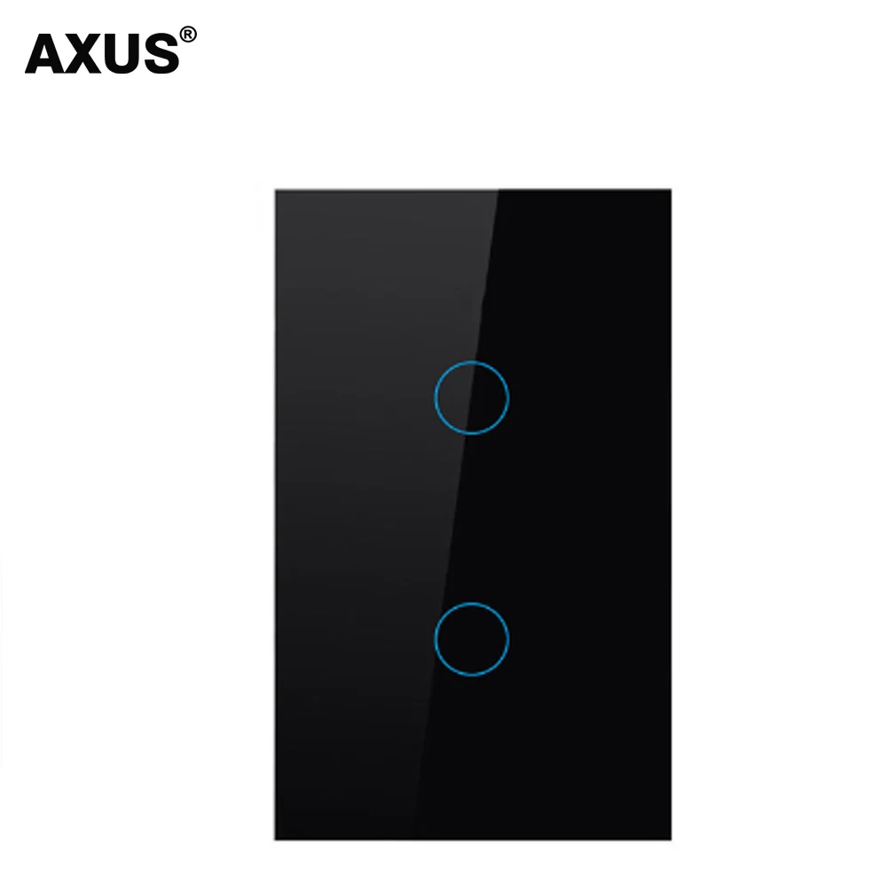 Lue's House US AC110250 Tempered Black White Crystal Glass Touch