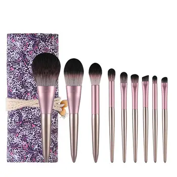 

1 Set Portable Makeup Brush Wooden Handle Brush Cosmetic Brush Soft Fiber Brush for Powder Blush Eye Shadow High Gloss