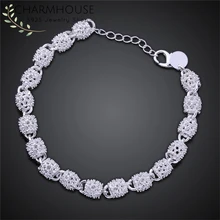 Браслет Charmhouse Серебро 925 8 мм замки звено цепи браслеты и браслеты мужские и женские браслеты Pulseira Свадебные украшения вечерние подарки