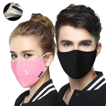 

1PCS Reusable Cotton PM2.5 Anti Haze Mask Anti dust mouth mask Activated Carbon Filter Mouth-muffle Fabric Face Mask
