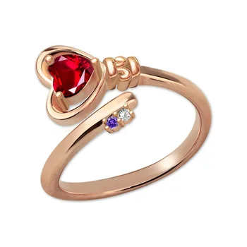 

AILIN Personalized Key to Her Heart Ring with Birthstone Unique Fashion Jewelry for Women Rose Gold Color