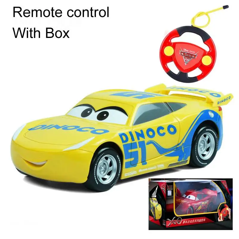 Disney Pixar машина 22 см Jackson Storm автомобиль с дистанционным управлением для детей Молния Маккуин игрушечный автомобиль оттягивающийся автомобиль Круз Рамирез игрушечный транспорт - Цвет: yellowremote withbox