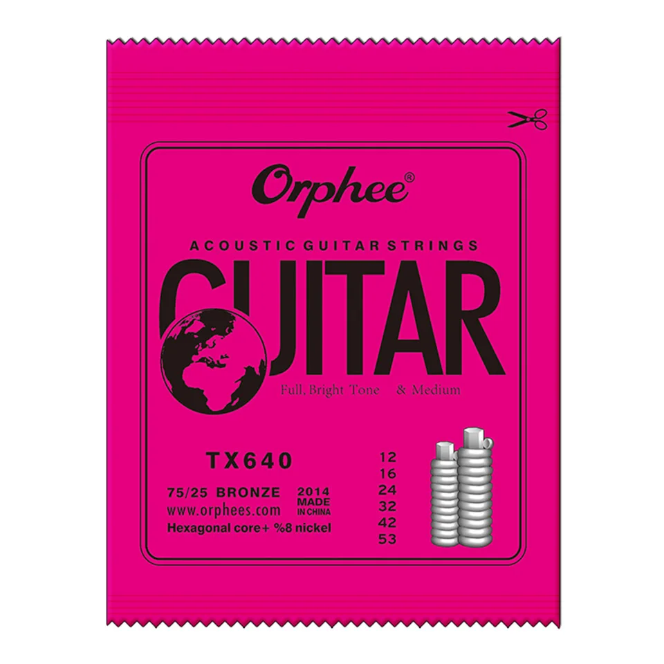 5/10 набор Orphee акустическая гитара шестигранный сердечник яркий тон
