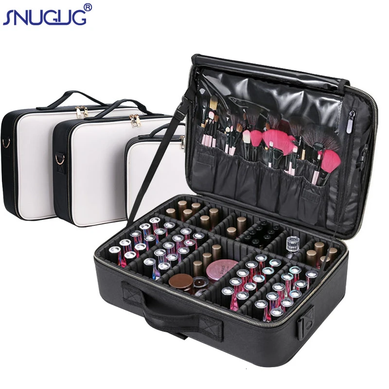 Estuche de maquillaje profesional de cuero PU, Maleta de calidad cosméticos, Bolso viaje para Mujer, organizador de maquillaje, bolsa de almacenamiento para Mujer|Bolsas y estuches de cosméticos| - AliExpress