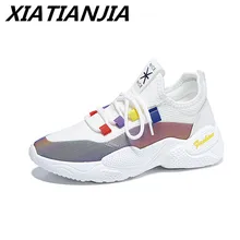 Женские кроссовки на платформе; Новинка года; женская обувь; tenis feminino; дышащая нескользящая обувь; chaussures femme zapatos mujer