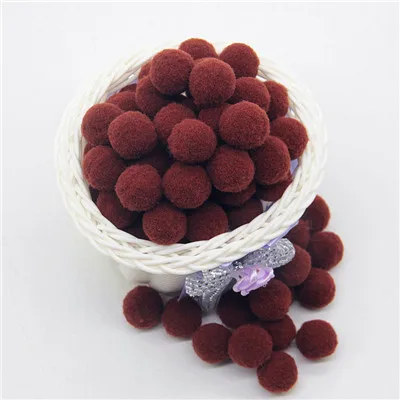 Мини-платье из пышного мягкого Pom Poms помпонами ручной работы для детей игрушки свадебный Декор Сделай Сам швейного Ремесла поставок 8/10/15/20/25/30 мм Pompones - Цвет: 17 coffee