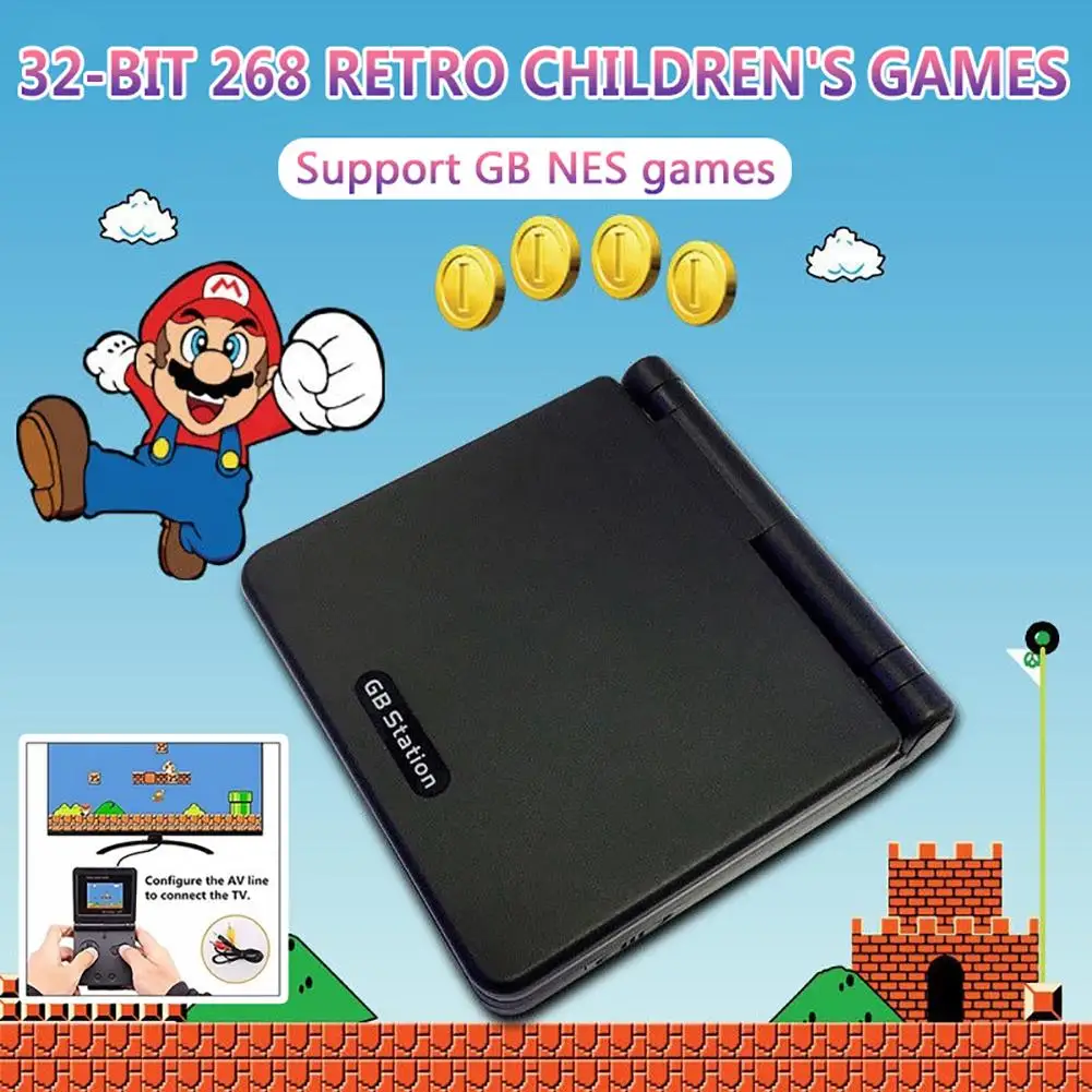 32 битная детская игровая консоль в стиле ретро 268 встроенных игр портативная мини