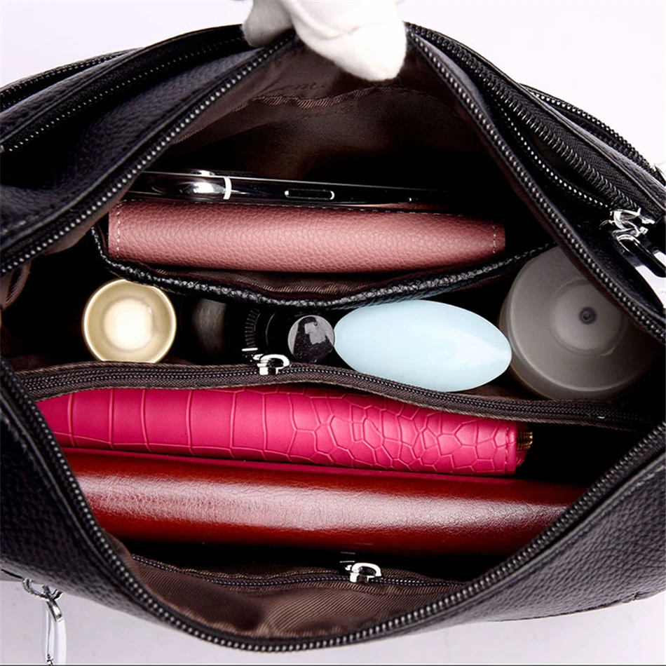 LONOOLISA повседневные кожаные сумки через плечо для женщин Sac основной Femme роскошные сумки много Pockrts сумка на плечо Bolsa Feminina
