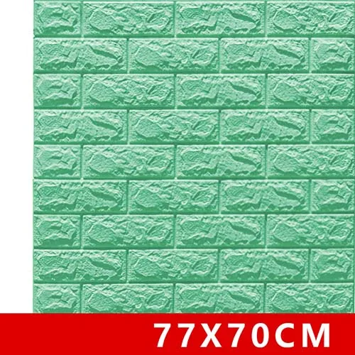 Light green 3D наклейки на кирпичную стену, водостойкие наклейки для гостиной, спальни, DIY, самоклеющиеся обои, искусство 70*77*0,5 см, настенные наклейки для дома - Цвет: Light green