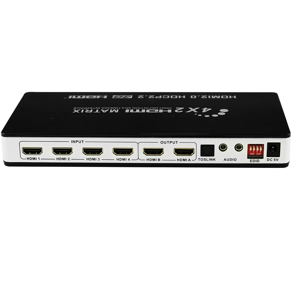 HDMI 2,0 матрица 4X2 Цифровой адаптор выход UHD 4K X 2 K/60 HZ HDMI 2,0 матричный коммутатор сплиттер 4 в 2 из HDR HDCP EDID 2,2 3D и 1080P
