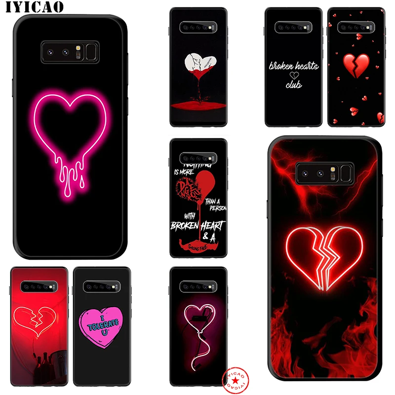 IYICAO Broken Heart Cute Soft Case for Samsung Galaxy S10e S10 S9 S8 Note 8 9 10 Plus S6 S7 Edge TPU |