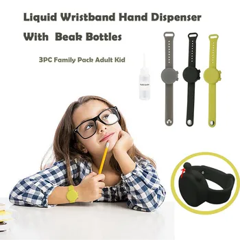 

3PCS Wristband Hand Dispenser+3PCS Beak Bottles Adult Kid Liquid Wristband Hand Dispenser Handwash Gel With Whole Sanitizing J50