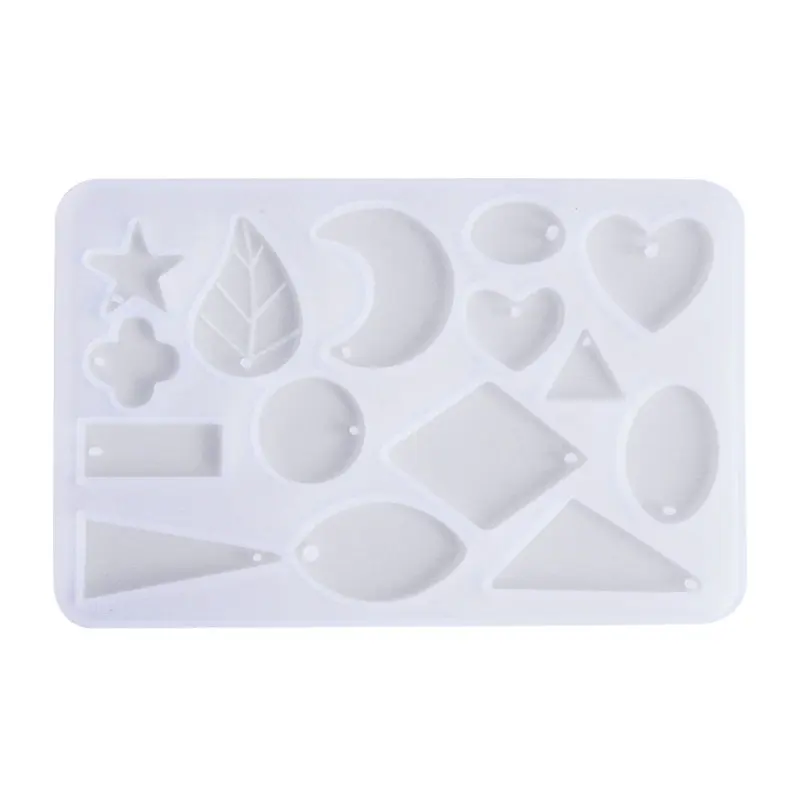 

Julie Wang Silicone Mold Geometric Heart Drop Leaf Star Shape Epoxy Cabochons Handmade Casting Mould Jewelry Making Tool