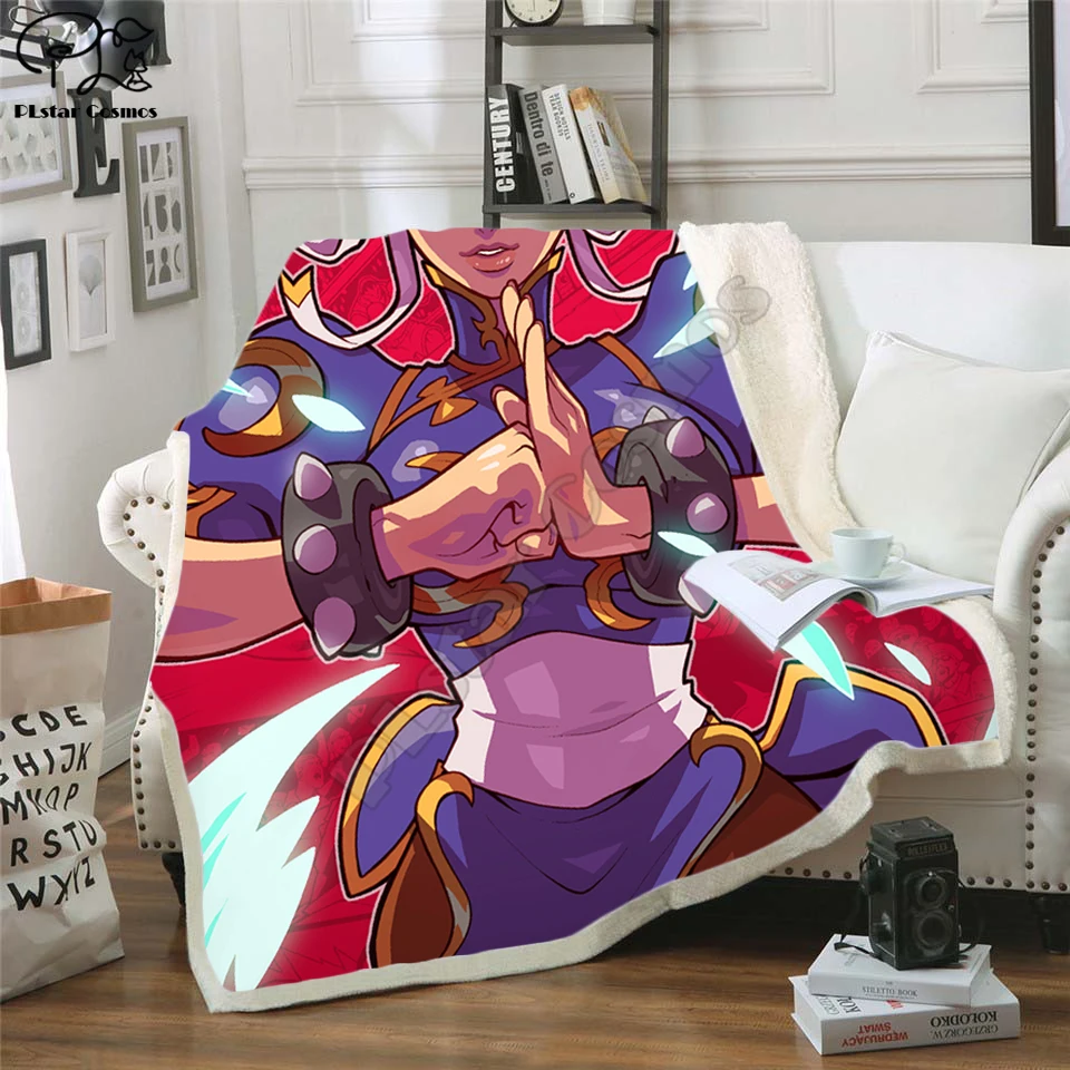 Chun Li Флисовое одеяло плюшевое 3d с принтом для взрослых диван шерпа флисовое