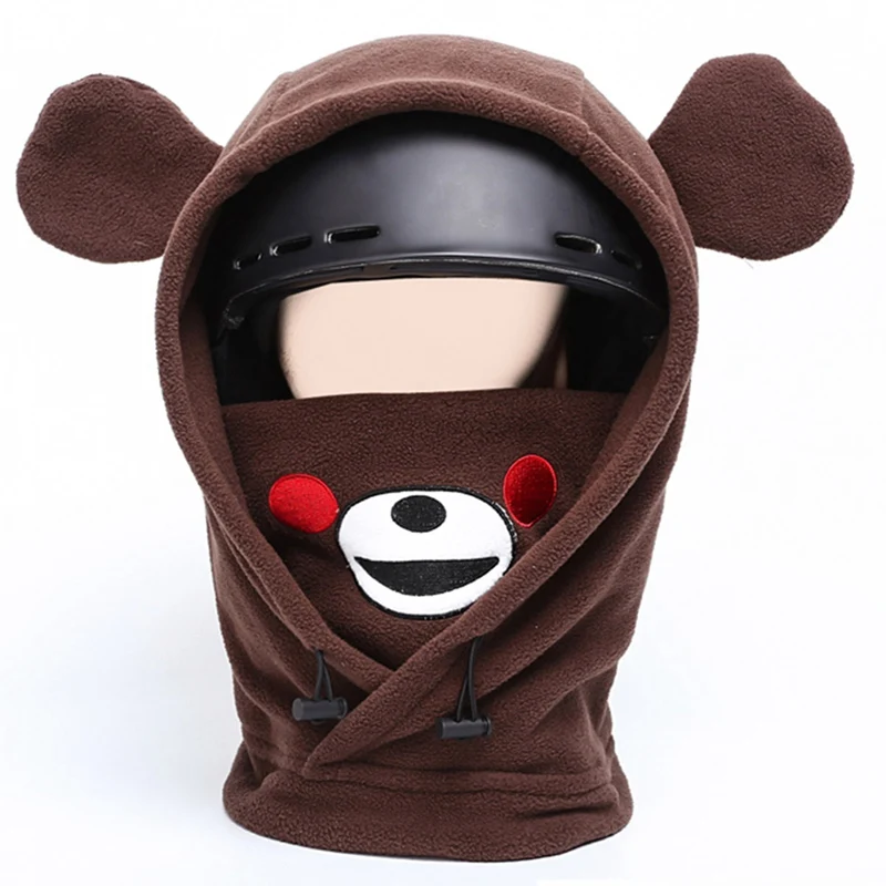 adult brown bear B Маска для лица для взрослых/детей, Лыжный велосипед, Зимний велосипед, Велоспорт, сноуборд, спортивный головной убор, Ветрозащитная Балаклава, шлем для детей KUFUN - Цвет: adult brown bear B