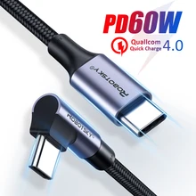 90 graus cotovelo usb tipo c para usb c cabo para samsung xiaomi redmi nota 10 8 macbook 60w rápido carregador cabo pd tipo-c cabo