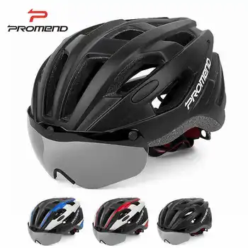 

Promend Cycling Helmet with Goggles Ultralight MTB Bike Helmet Men Women Mountain Road sport casco Specialiced Bicycle Helmets