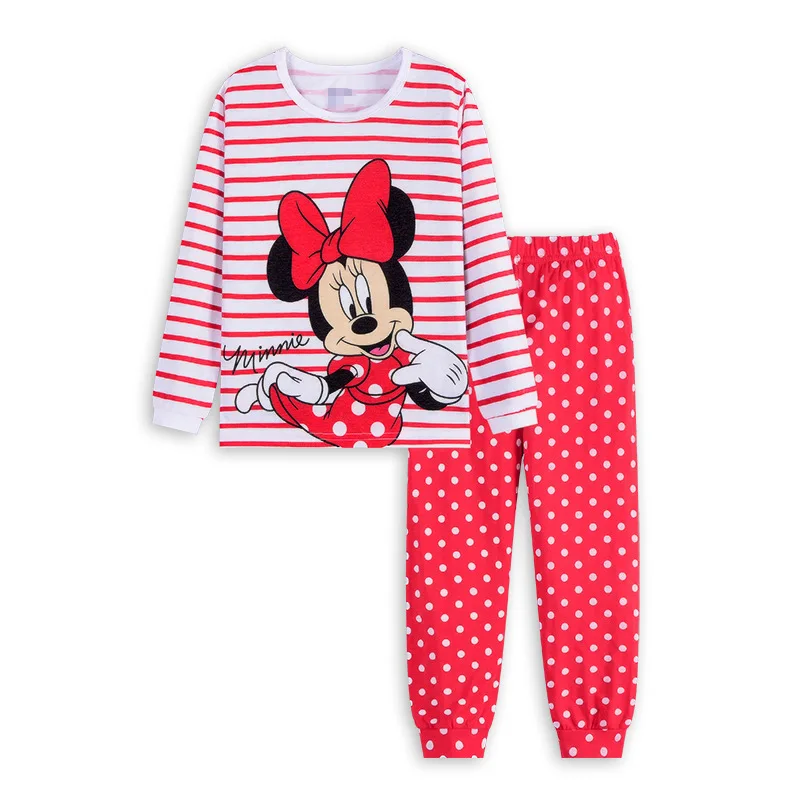 1-7y 2Pcs New Kids Minnie Mouse Pyjama Sets Baby Meisjes En Jongens Kleding Pijamas Anna Elsa Cartoon Lange Mouwen t-shirt + Broek Set