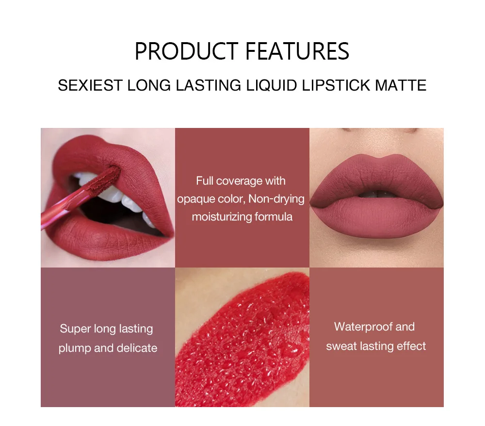 cores batom maquiagem lipgloss matte hidratação profissional gloss labial maquiagem prova dwaterproof água moda lábio cosméticos