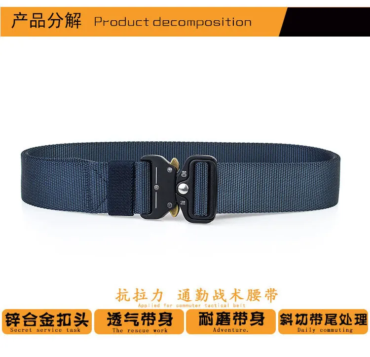 New Quick Release Buckle Outdoor Safety Outer Belt Quick Dry Pure Nylon Belt Training Belt 3.8cm Men Accessories Causal SA-8