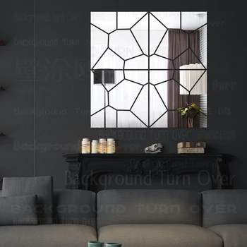 

Mirror Stickers Sticker Bathroom China Chinese Oriental Tiles Grillwork Panel Mural Full Body Length Big Large Wallpaper R238