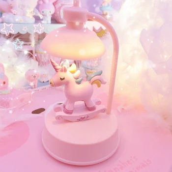 

New kawaii cartoon melody Unicorn action figure led light music function for kids birthday gifts