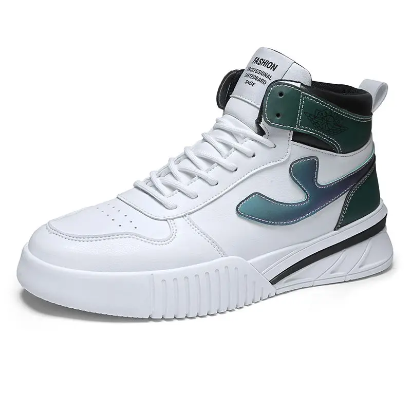 

New Arrival Youth Men Casual Footwear Black Walking Shoes Mens High Top Casual Shoes For Adult Brand Leather Men Flats Sneakers