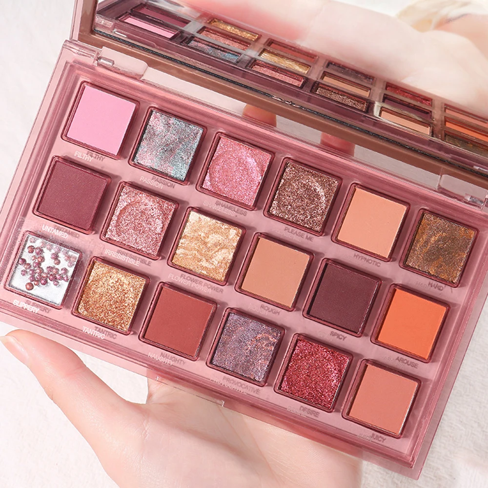 Eye Shadow Eye Shadow Plate 18 Colors Professional Women Eye Shadow Cosmetic Waterproof Long Lasting Pomegranate Seeds Eyeshadow Palette Makeup