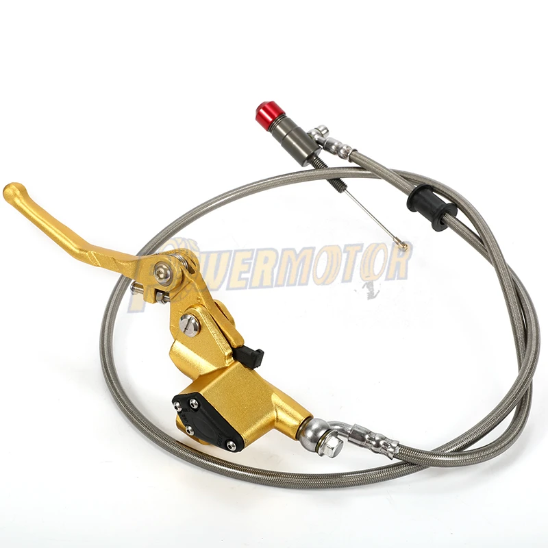 Motorcycle Aluminium Hydraulic Clutch 900mm 1200mm Silver Lever Master Cylinder For 125-250cc Vertical Engine Dirt Bike Motocros