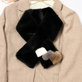 

Winter Warm Scarf Faux Fur Ring Scarves Cream Colored Shawl NEW