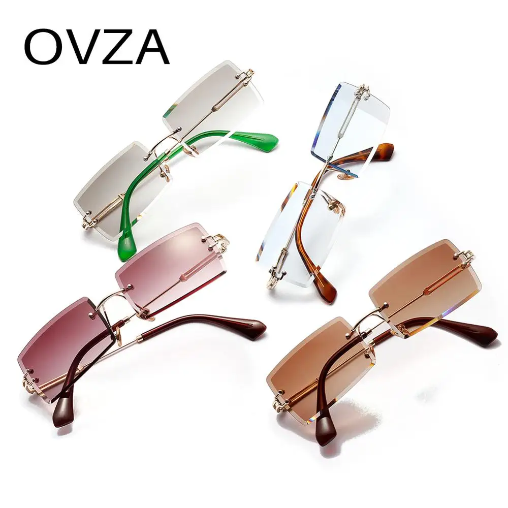 OVZA 2019 Новые солнцезащитные очки без оправы для женщин брендовые дизайнерские
