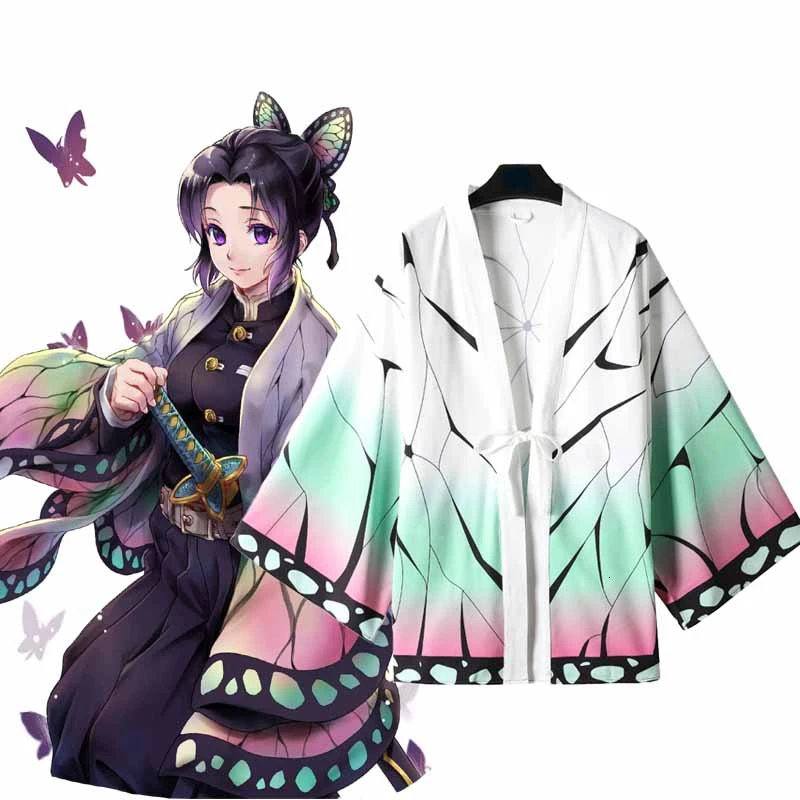 Костюм для косплея Shinobu из аниме рассекающий демонов кимоно плащ куртка пальто