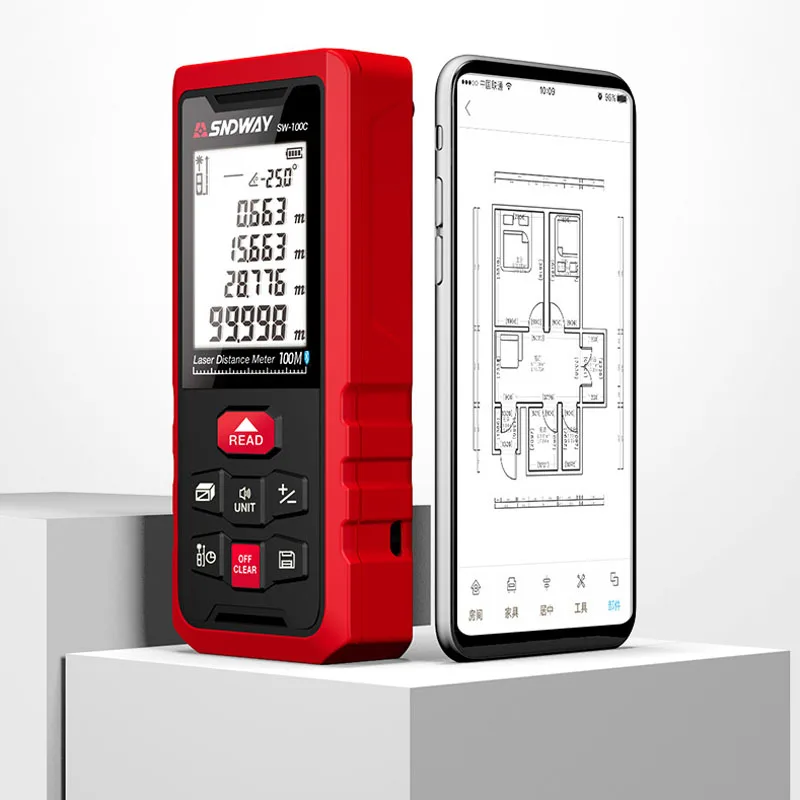 SNDWAY 50M 70M 100M 120M Laser rangefinder Digital Laser distance meter Laser rangefinder Tape distance measurer Ruler Bluetooth SNDWAY 50M 70M 100M 120M Laser rangefinder Digital Laser distance meter Laser rangefinder Tape distance measurer Ruler Bluetooth