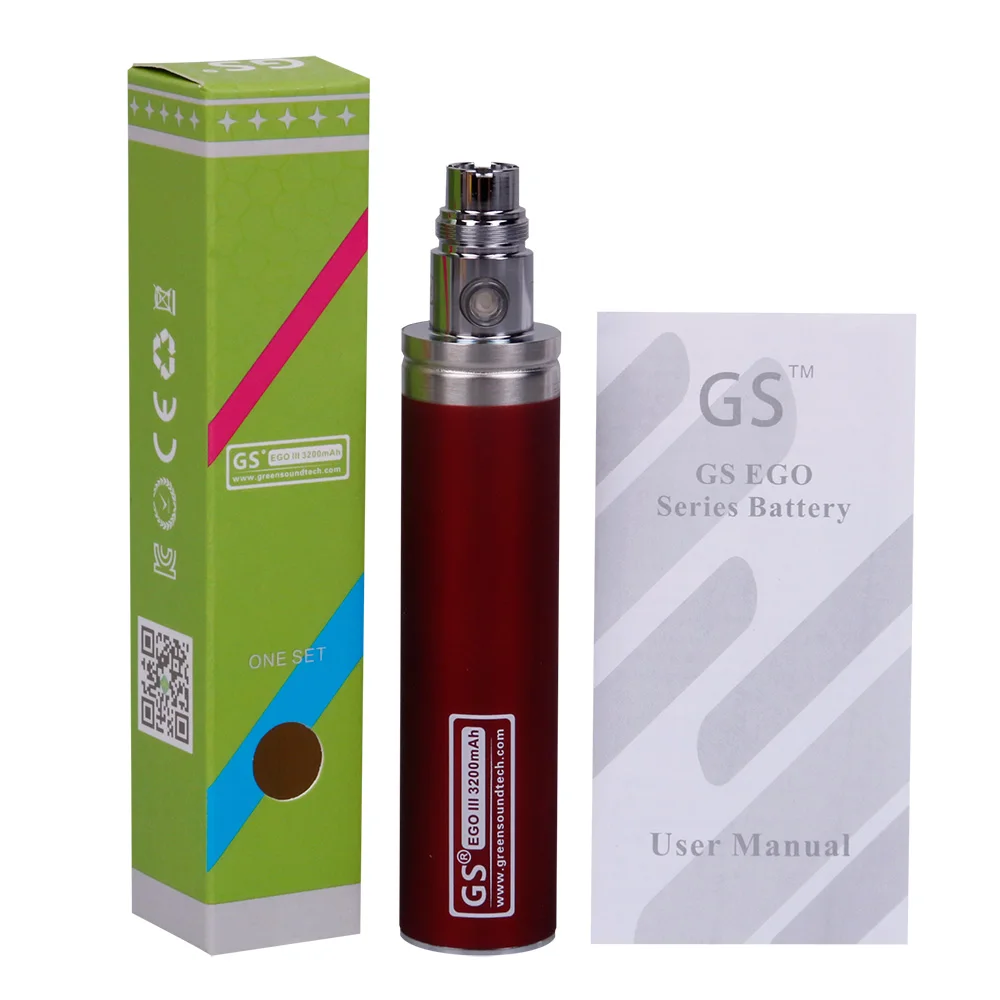 GreenSound GS EGO III 3200 мАч батарея Vape ручка для электронных сигарет обновленная батарея EGO 510 CE4 MT3 атомайзер электронная сигарета батарея Vape мод