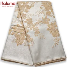 Kalume African Brocade Fabrics High Quality Nigerian Jacquard Gilding Lace Fabric By 5 Yards For Sew Party Wedding Cloth H2698